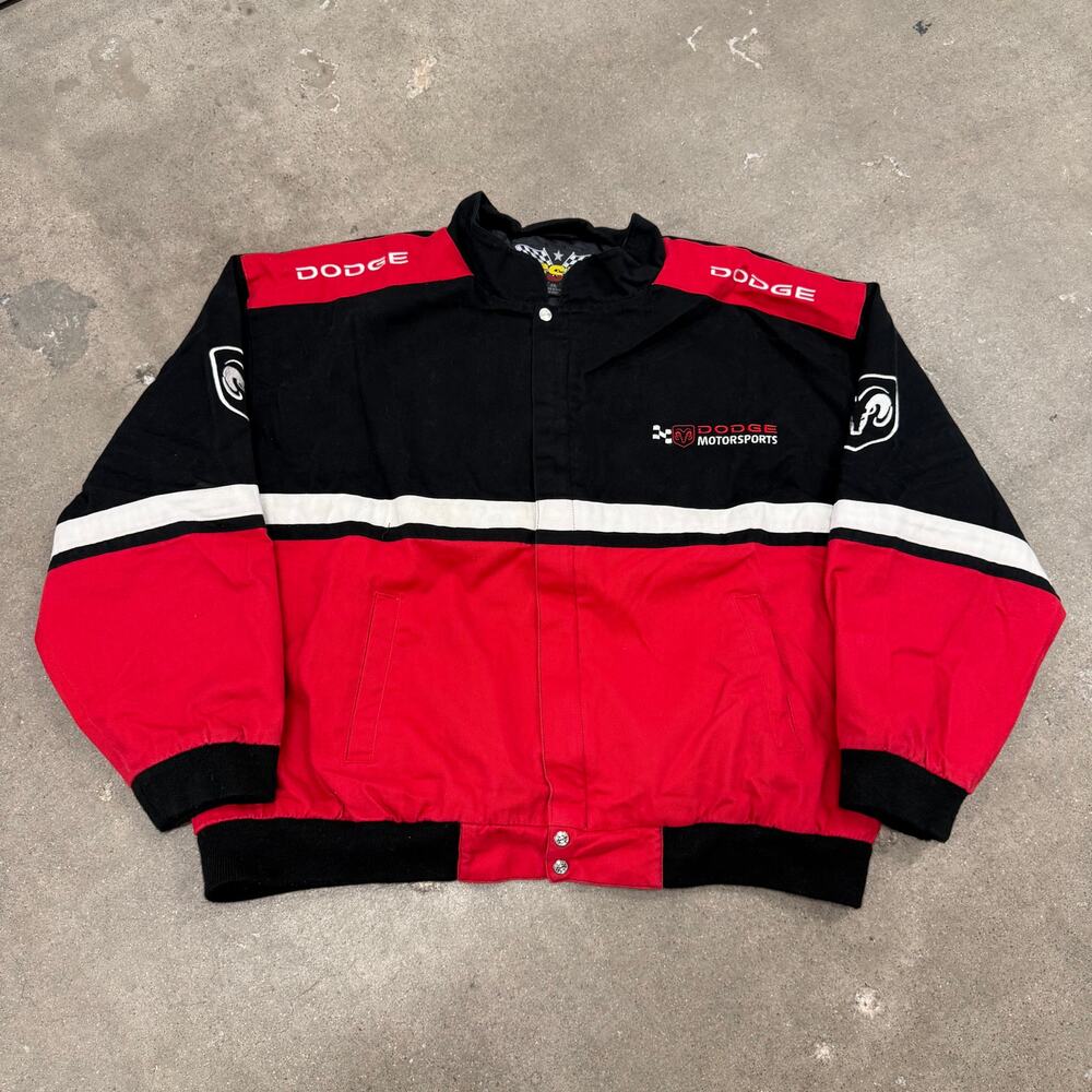 Vintage 90s Essex Dodge Motorsports NASCAR Racing Jacket Red XL(TAG XXL)